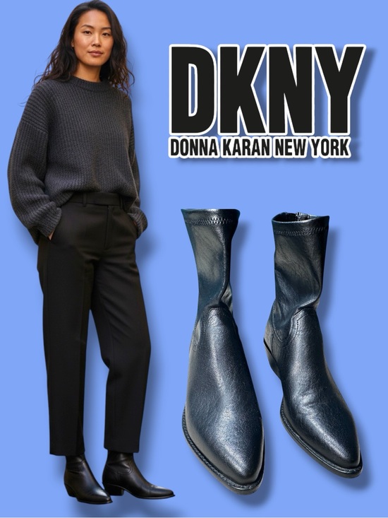 Dkny Shoes - EUC DKNY Women's Raelani Faux Leather Pointed Toe Ankle Boots SIZE 8